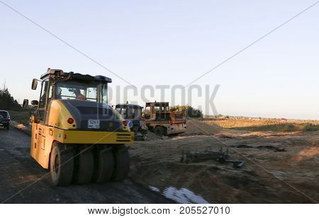 Russia, September 22, 2017: Repair Of The Road In The Republic Of Mari El