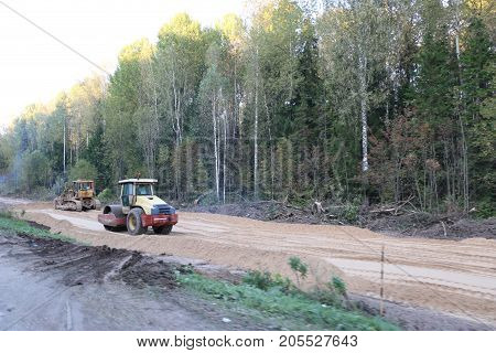 Russia, September 22, 2017: Repair Of The Road In The Republic Of Mari El