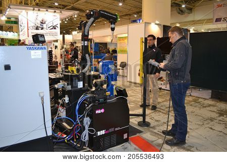 Kiev, Ukraine International Industrial Exhibition - November 25, 2016: - industrial machinery, Industrial equipment, industry facilities and machine tools, machinery lathes