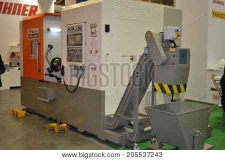 Kiev, Ukraine International Industrial Exhibition - November 25, 2016: - industrial machinery, Industrial equipment, industry facilities and machine tools, machinery lathes