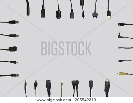 Carefully laid out wires from various gadgets