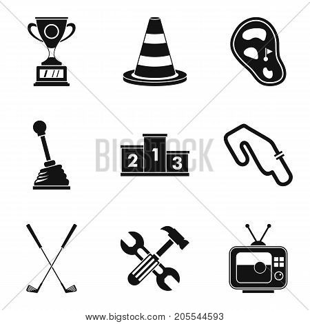 Titleholder icons set. Simple set of 9 titleholder vector icons for web isolated on white background