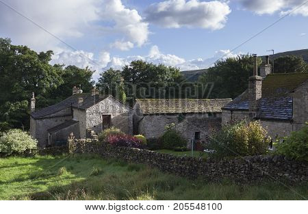 Old farm at Kettlewell Yorkshire Dales National Park England.