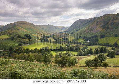 View from Hallin Fell Cumbria the Lake District England.