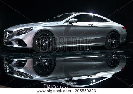Frankfurt-September 20: Mercedes-Benz S560 4Matic coupe at the Frankfurt International Motor Show on September 20 2017 in Frankfurt