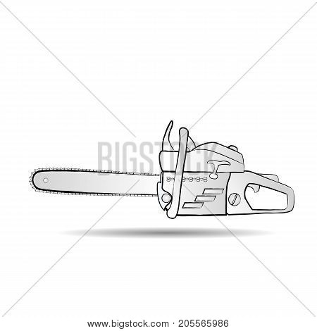 Chainsaw icon in flat style isolated on white background. For your design, logo. Vector illustration.