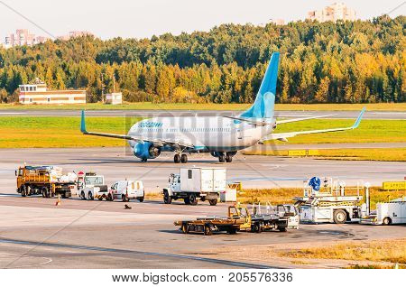Boeing 737 Pobeda Airlines, Airport Pulkovo, Russia Saint-petersburg September 23, 2017