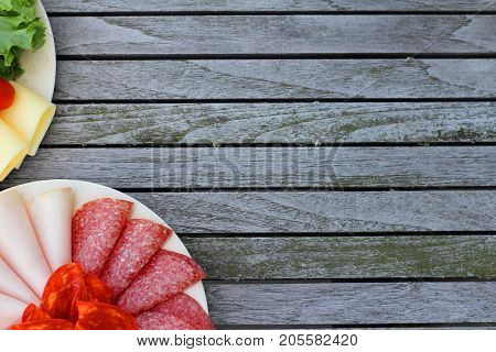 Cold Cuts Sausage On Plate