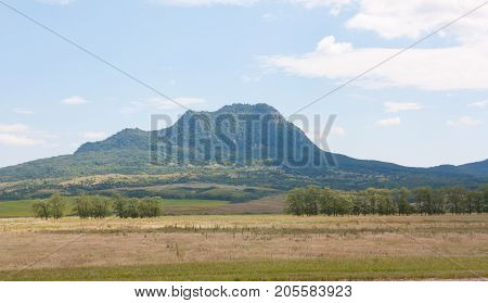 Mountain view near the town of Zheleznovodsk, Stavropol Krai, Russia. Beautiful summer landscape.