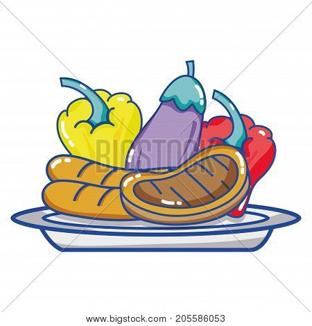 delicious food menu with healthy nutrition vector illustration