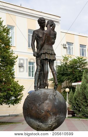 Sculpture dedicated to lovers. It is installed on the seafront of the Black Sea in Gelendzhik