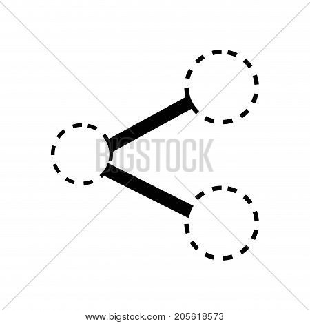 dotted shape share social media monile icon vector illustration