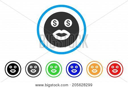 Prostitute Smiley icon. Vector illustration style is a flat iconic prostitute smiley symbol with black, gray, green, blue, red, orange color additional versions.