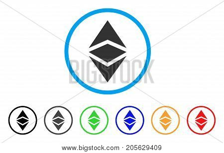 Ethereum Classic icon. Vector illustration style is a flat iconic ethereum classic symbol with black, gray, green, blue, red, orange color variants. Designed for web and software interfaces.
