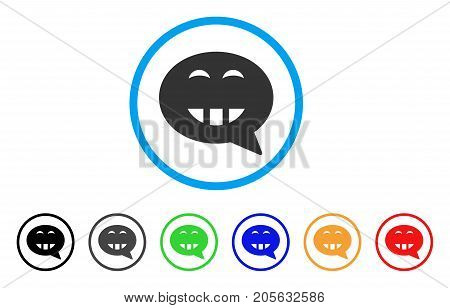 Laugth Smiley Message icon. Vector illustration style is a flat iconic laugth smiley message symbol with black, gray, green, blue, red, orange color additional versions.