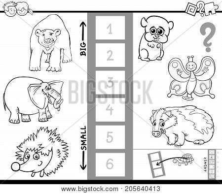 Find Biggest Animal Characters Color Book