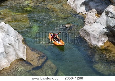 April 17, 2015 La Ceiba, Honduras: The Canrejal River In The Pico Bonito National Park Is A Popular