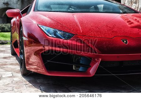 Porto Cervo, Italy - June 19, 2017:  Lamborghini Huracan