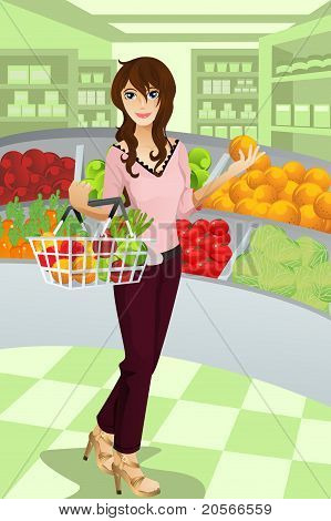 Donna Shopping della drogheria