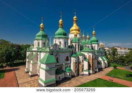 Arial view at Saint Sophia's Cathedral Kiev, Ukraine.