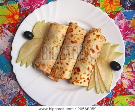 Panqueques con el relleno.