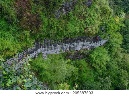 The Wudang MountainsHubei China. Many Taoist monasteries to be found thereIt's world heritate and famous in one of China. This here have a good weather sometime it a lot of the fog.