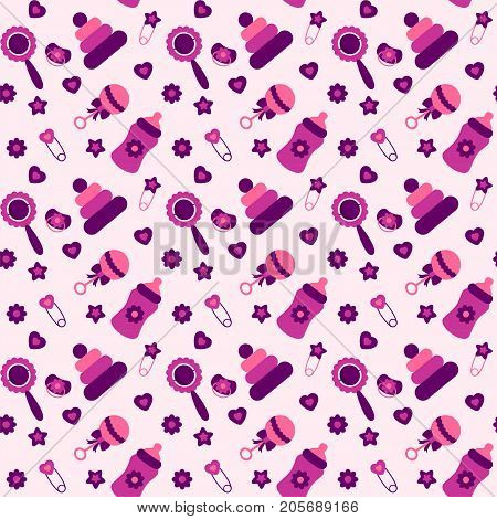 baby girl pink pattern,  hearts rattern  for kids