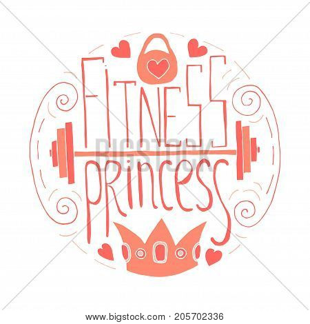 Fitness Princess Hand Drawn Circle