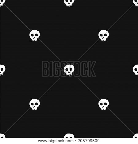 Hand drawn skull seamless pattern. Stock vector illustration of human head doodles