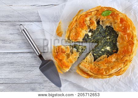 Golden Crust Hot Greek Spinach Pie