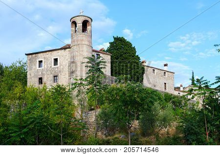 View of Monastery Podmaine or Podostrog Budva Montenegro