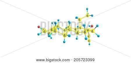 Levonorgestrel Molecular Structure Isolated On White