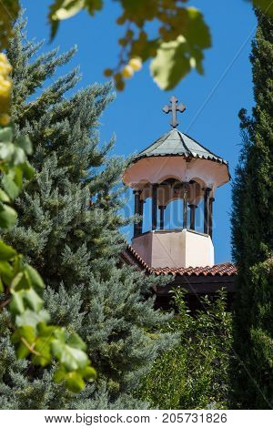 Inside view of  Rozhen Monastery of the Nativity of the Mother of God, Blagoevgrad region, Bulgaria