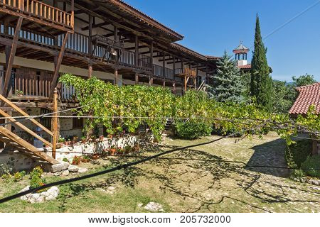 Inside view of  Rozhen Monastery of the Nativity of the Mother of God, Blagoevgrad region, Bulgaria
