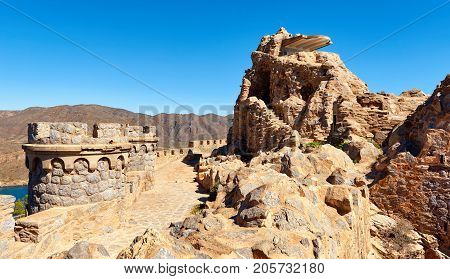 Castillitos Battery fortifications of Cartagena province of Murcia. Spain