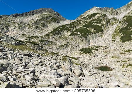 Amazing landscape with Left Kralev Dvor pass, Pirin Mountain, Bulgaria