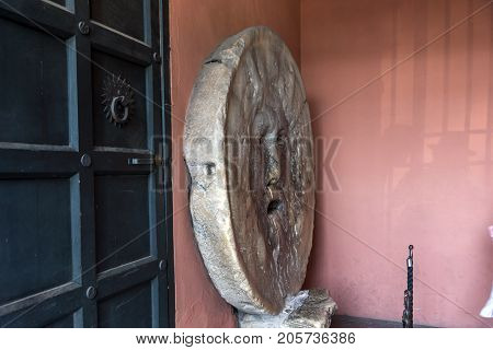 ROME, ITALY - JUNE 22, 2017: Bocca della Verita in church of Santa Maria in Cosmedin in city of Rome, Italy