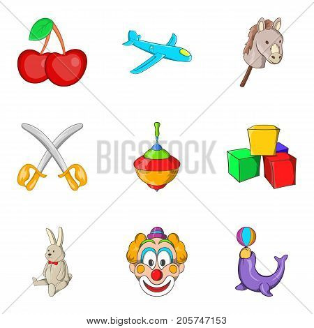 Bairn icons set. Cartoon set of 9 bairn vector icons for web isolated on white background