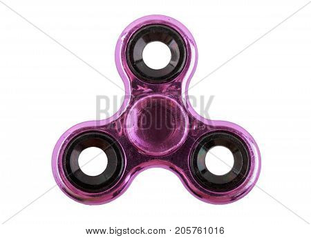 purple metal spinner isolated on white background. popular fashionable trendy toy of 2017