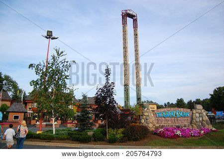 NEW YORK STATE, USA - AUG. 8, 2009: Six Flags Great Escape amusement park in Queensbury, New York, USA.