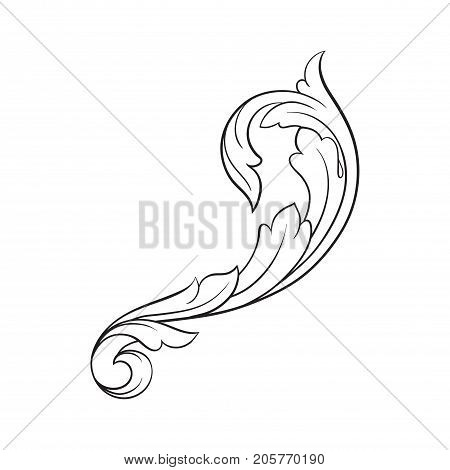 Baroque vector of vintage element for design. Decorative design element filigree calligraphy vector. You can use for wedding decoration of greeting card and laser cutting.