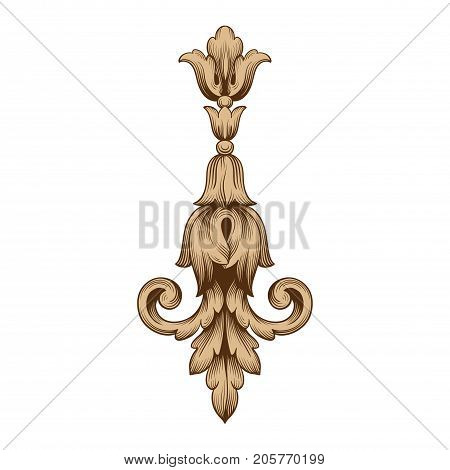 Baroque vector of vintage element for design. Decorative design element filigree calligraphy vector. You can use for wedding decoration of greeting card and laser cutting.