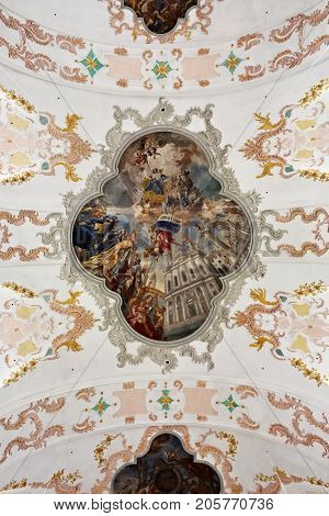 St. Leodegar Cathedral In Lucerne Interiors, Switzerland
