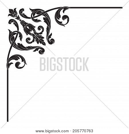 Baroque vector of vintage element for design. Decorative design element filigree calligraphy vector. You can use for wedding decoration of greeting card and laser cutting.