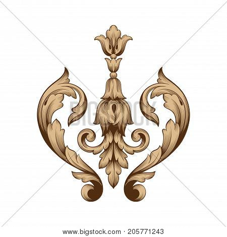 Baroque vector of vintage element for design. Decorative design element filigree calligraphy vector. You can use for wedding decoration of greeting card and laser cutting.