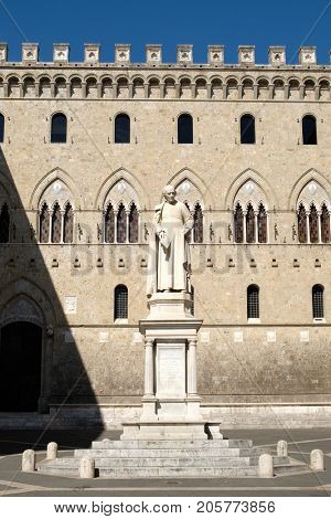 Monte dei Paschi di Siena,the oldest surviving bank in the world, in Siena, Italy