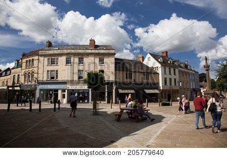 CIRENCESTER, ENGLAND - AUGUST 31, 2017:Old street in Cirencester, England, United Kingdom