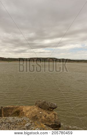 The River Ebro On Its Way Through Caspe, Aragon