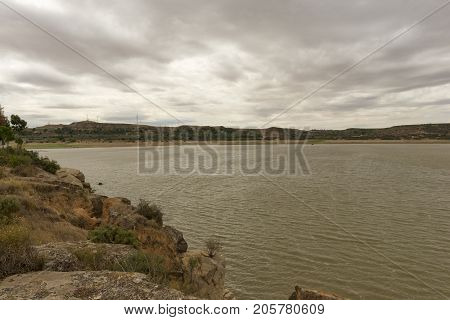 The River Ebro On Its Way Through Caspe, Aragon