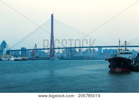 Bridge named Nanpu over Yangtze River,Shanghai,China